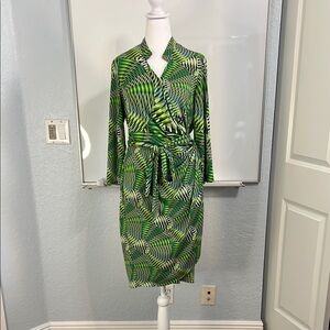 chaps green dress Chaps Black and Blue Floral Print Dress – Eternal Life Consignment main image 0